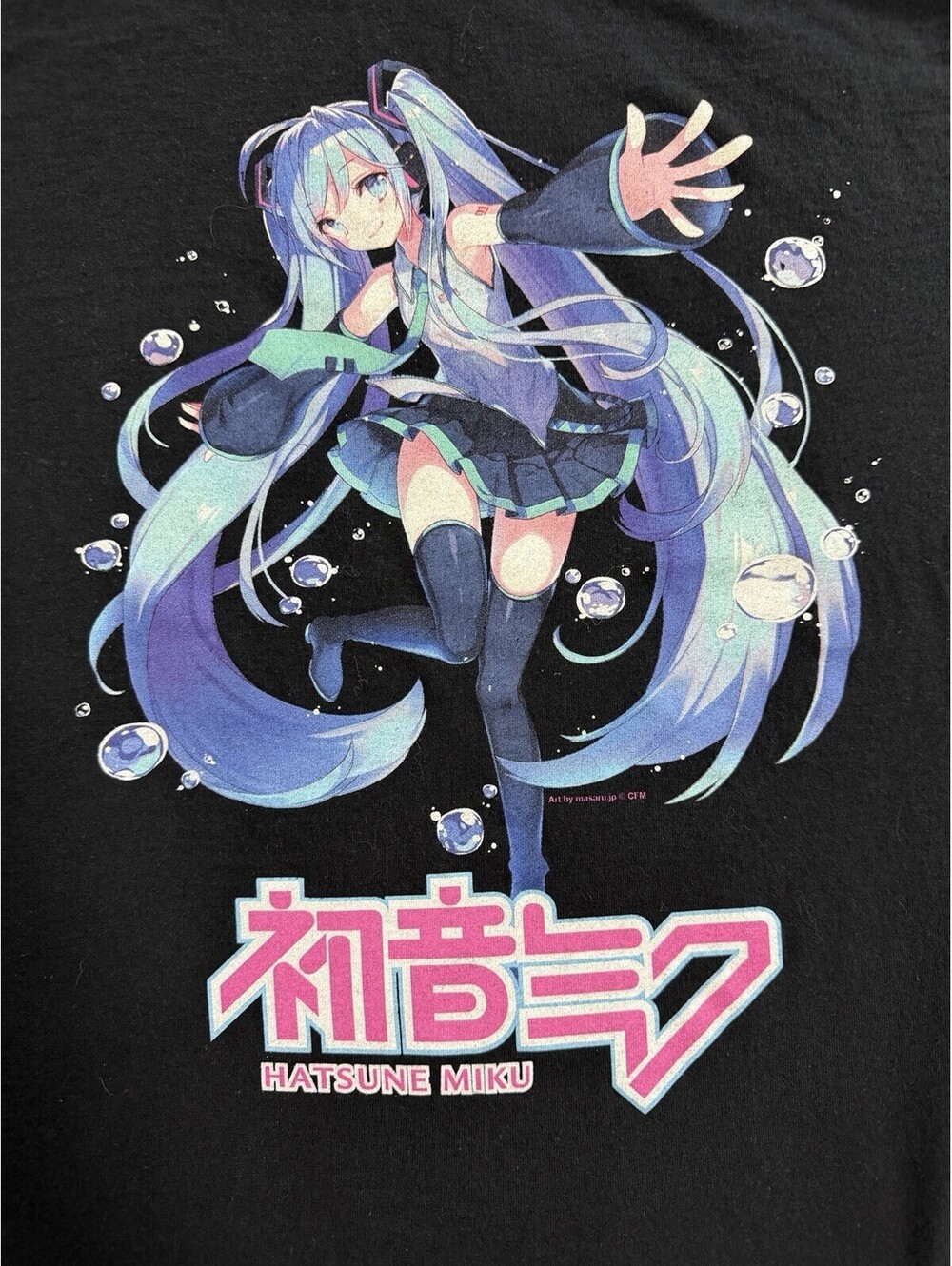 NTD Apparel Anime Hatsune Miku T-Shirt Unisex Regular M Black Short Sleeve Tee